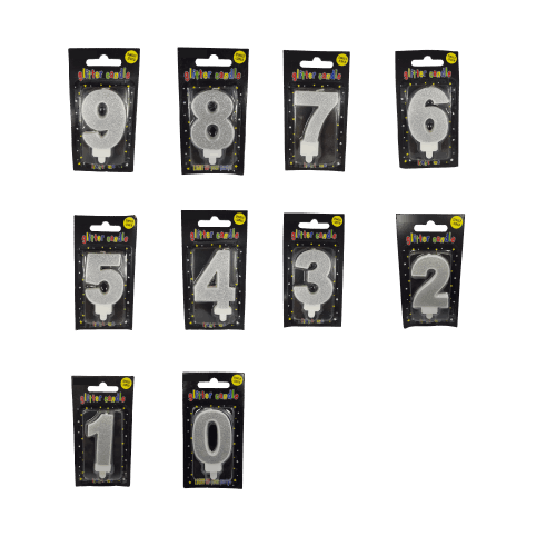 Silver Birthday Candles